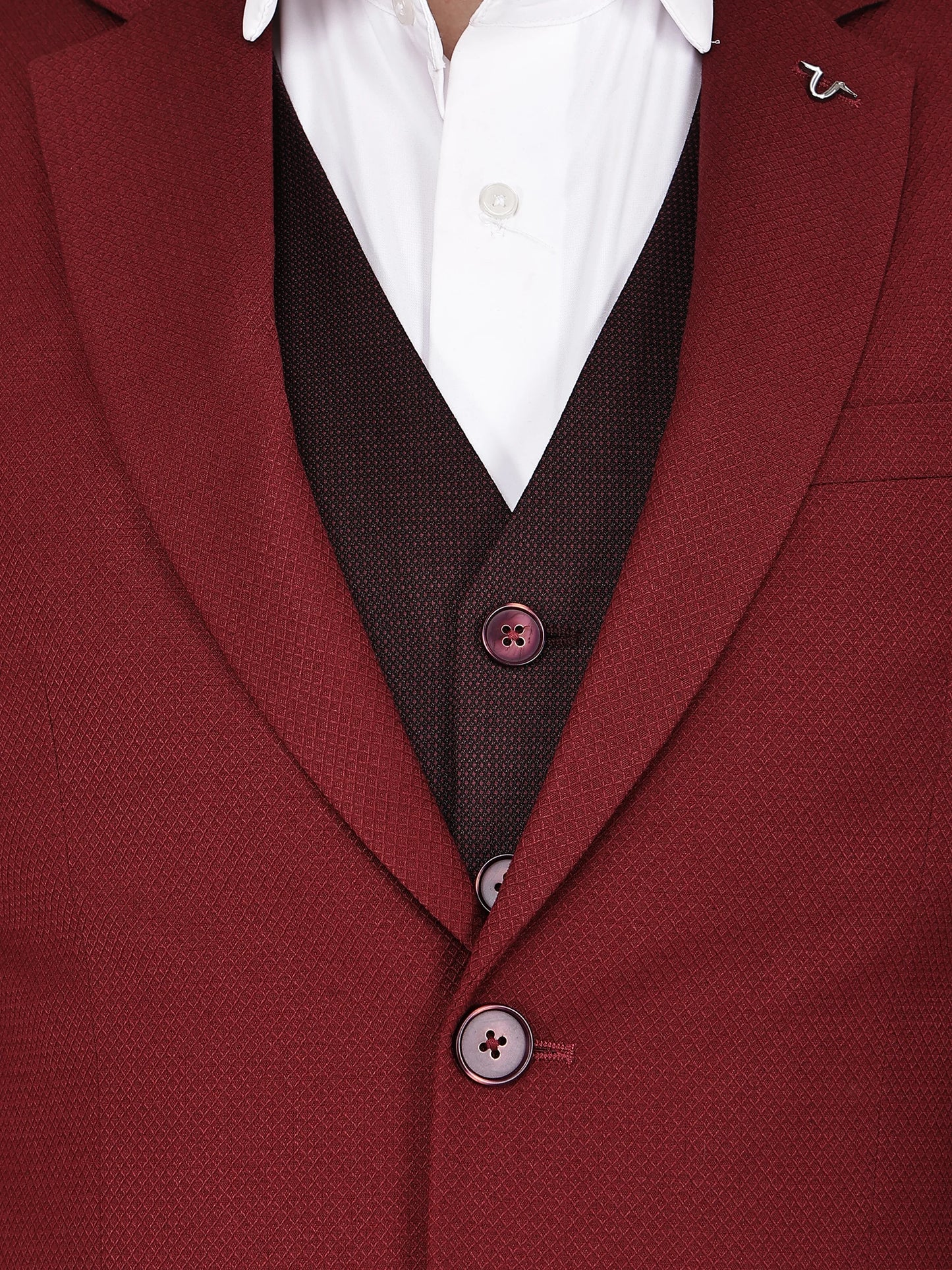 Contrast Waistcoat 3 Pcs Suit