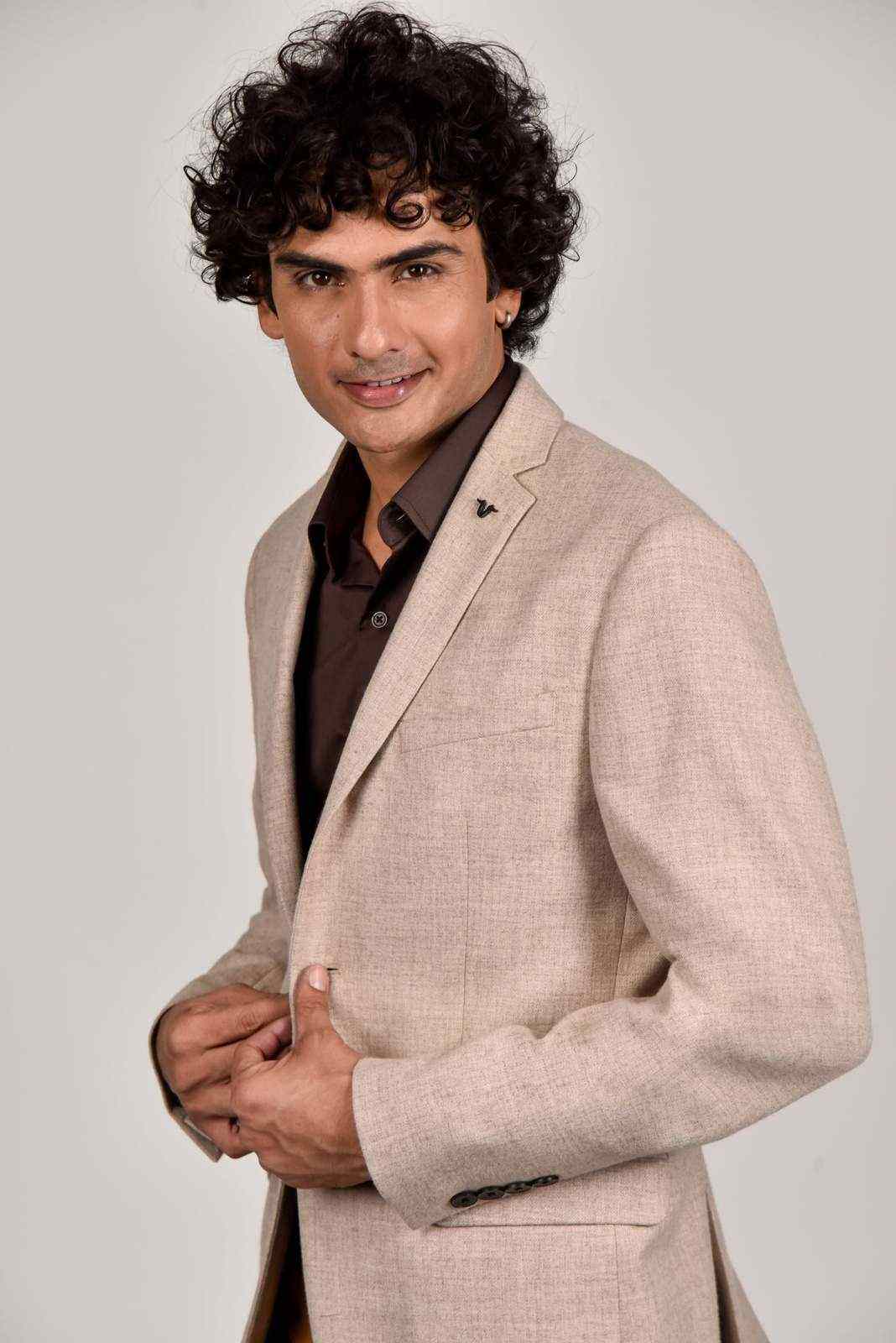 Beige Tweed Checkered Blazer house-of-united