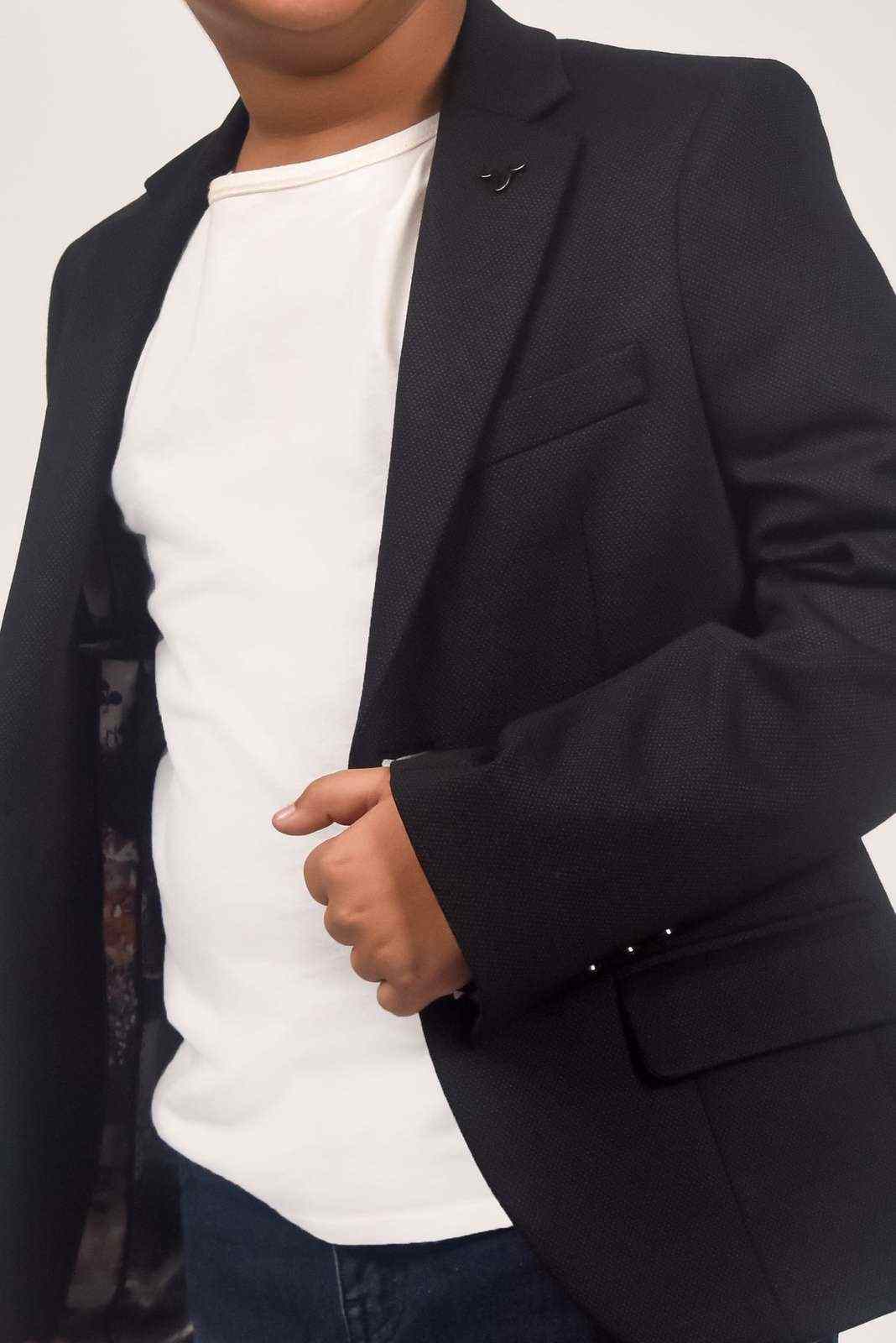 Black Knitted Boys Blazer