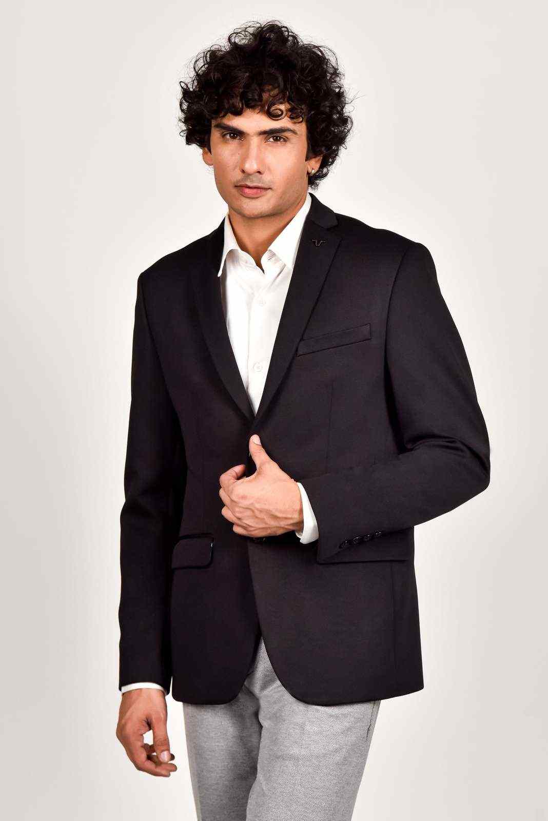 Black Knitted Premium Blazer house-of-united