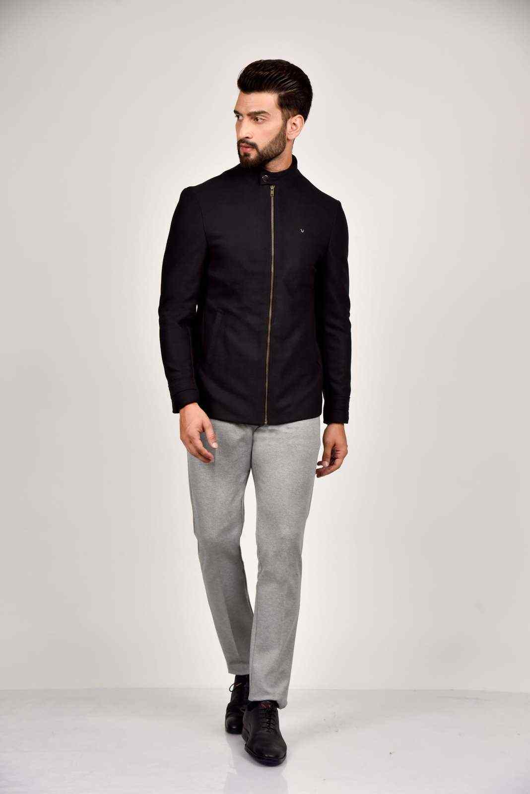 Black Tweed Winter Blazer house-of-united