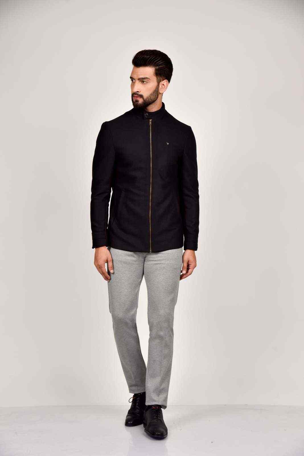 Black Tweed Winter Blazer house-of-united