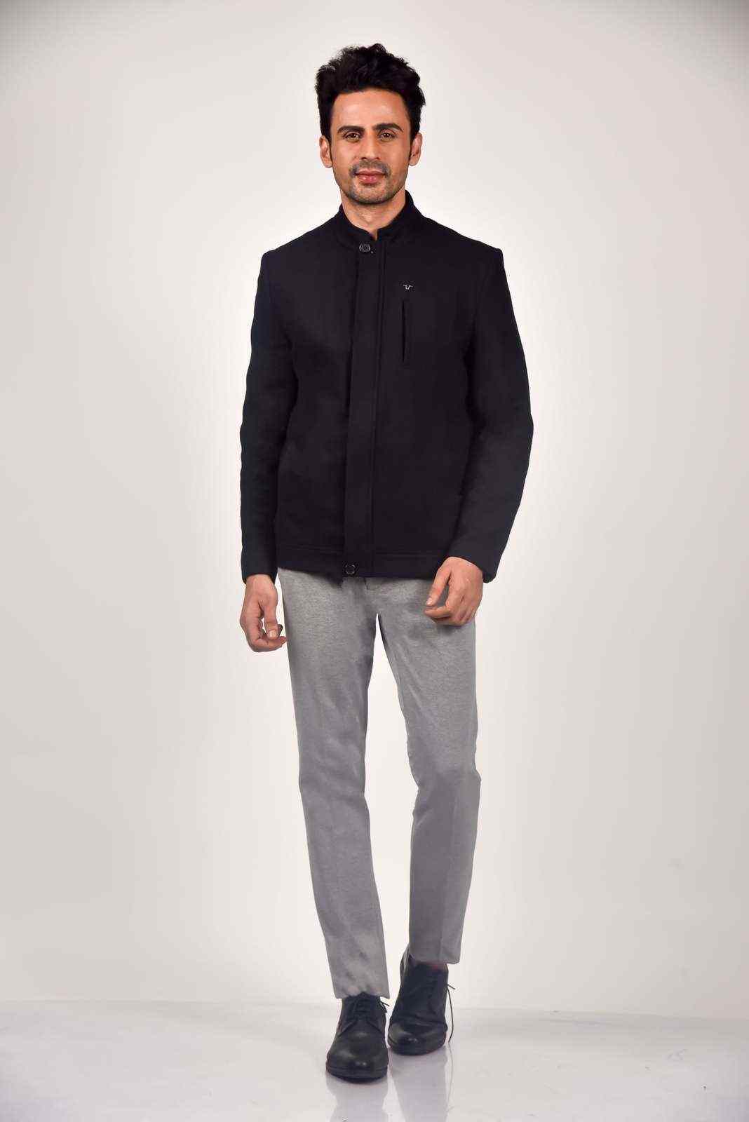 Black Tweed Zipper Jacket house-of-united