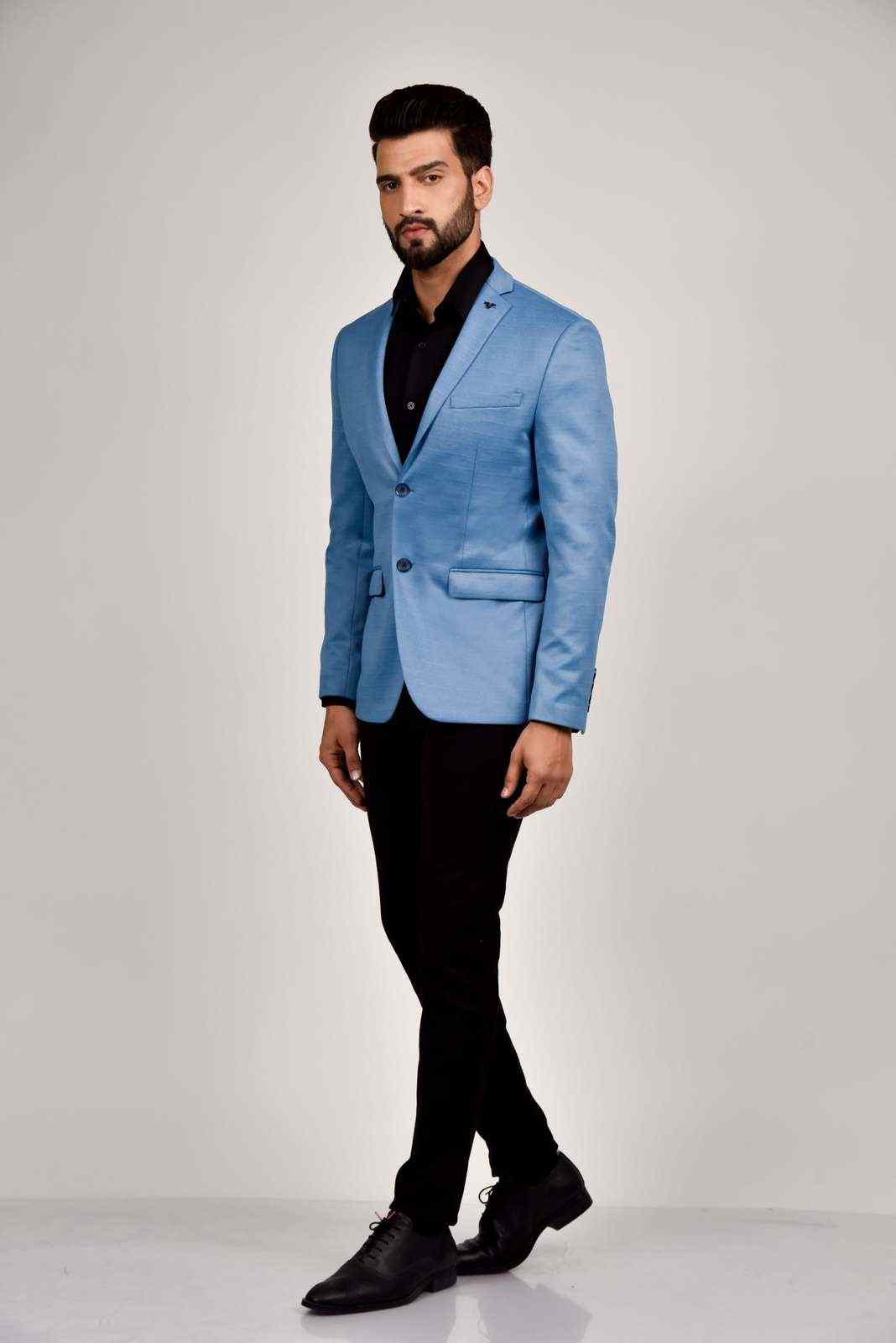 Blue Knitted Blazer for Evenings house-of-united