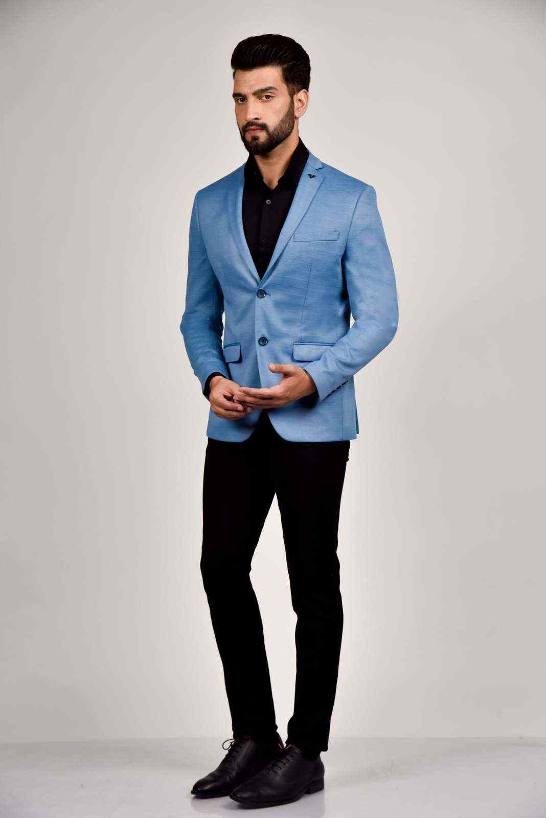 Blue Knitted Blazer for Evenings house-of-united