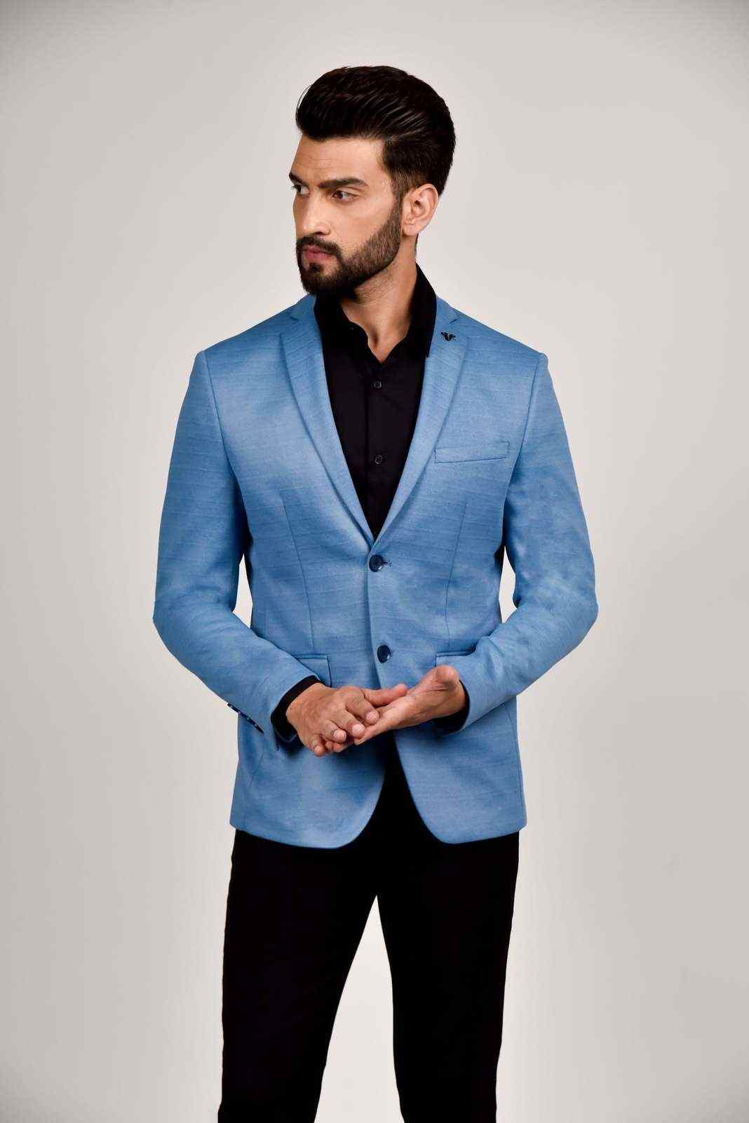 Blue Knitted Blazer for Evenings house-of-united