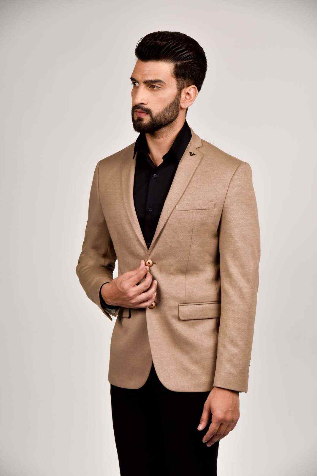 Brown Knitted Blazer house-of-united