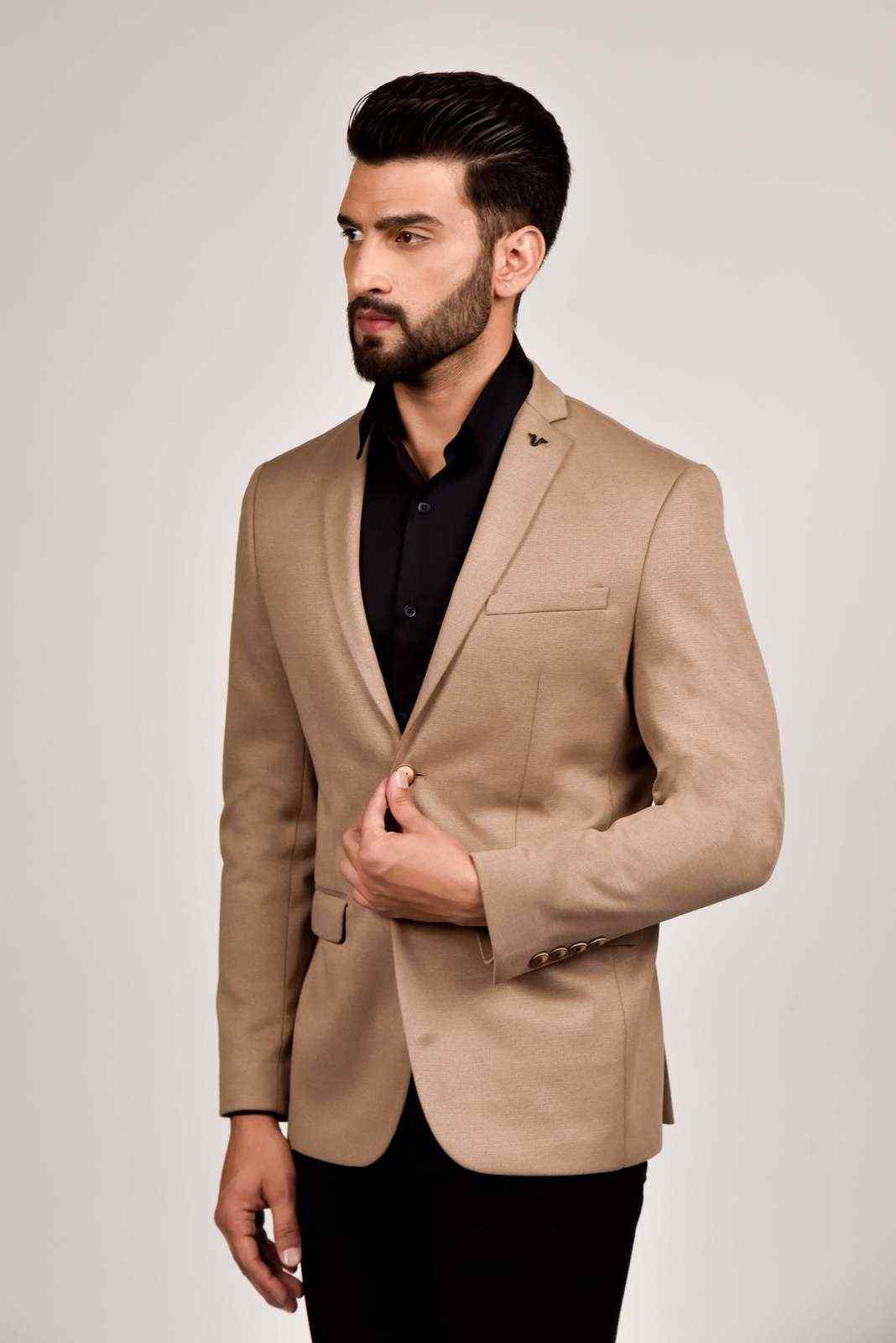 Brown Knitted Blazer house-of-united