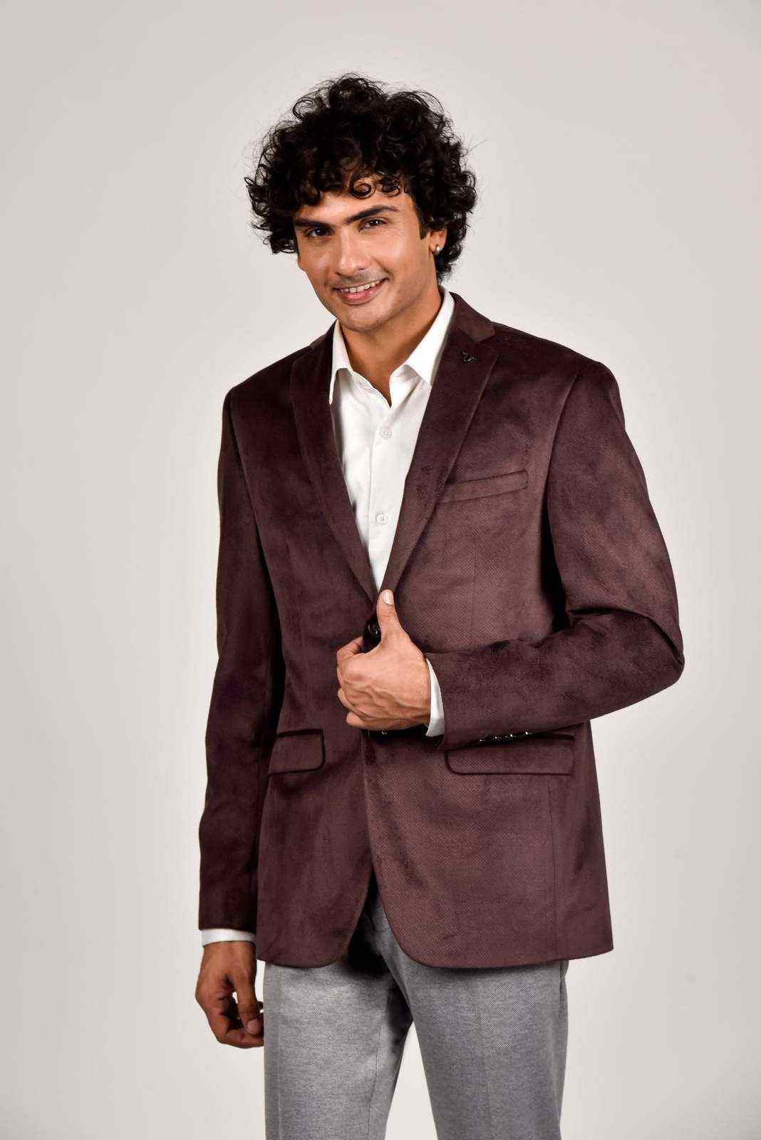 Brown Velvet Blazer house-of-united