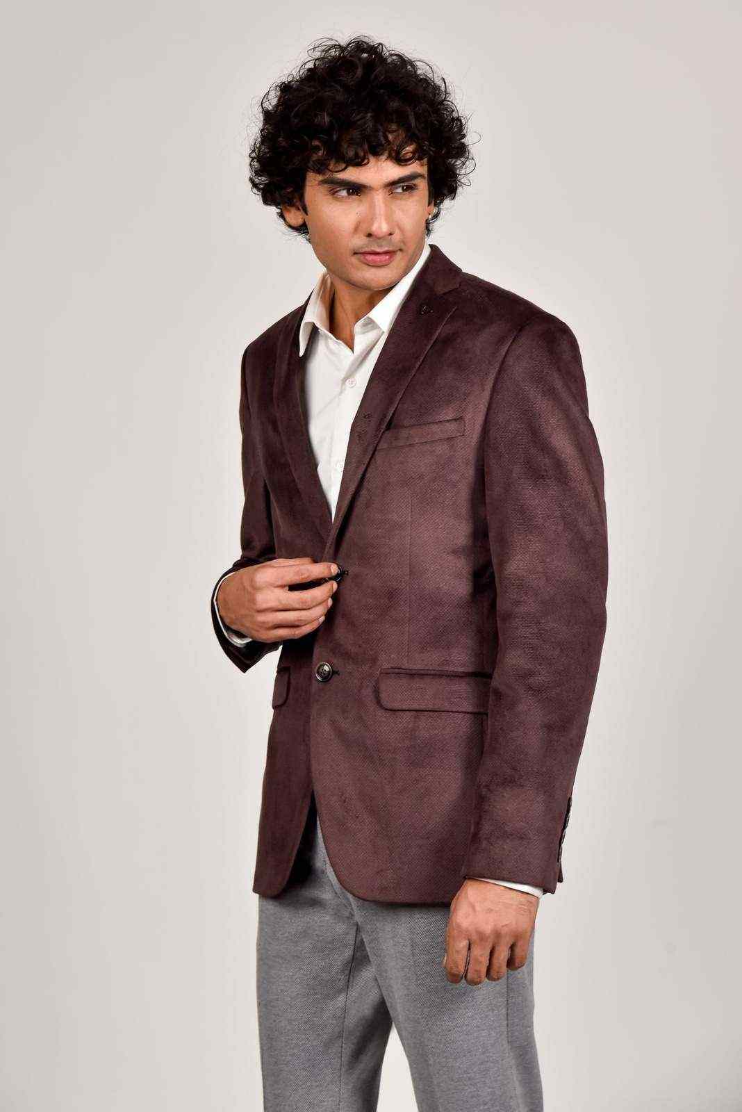Brown Velvet Blazer house-of-united
