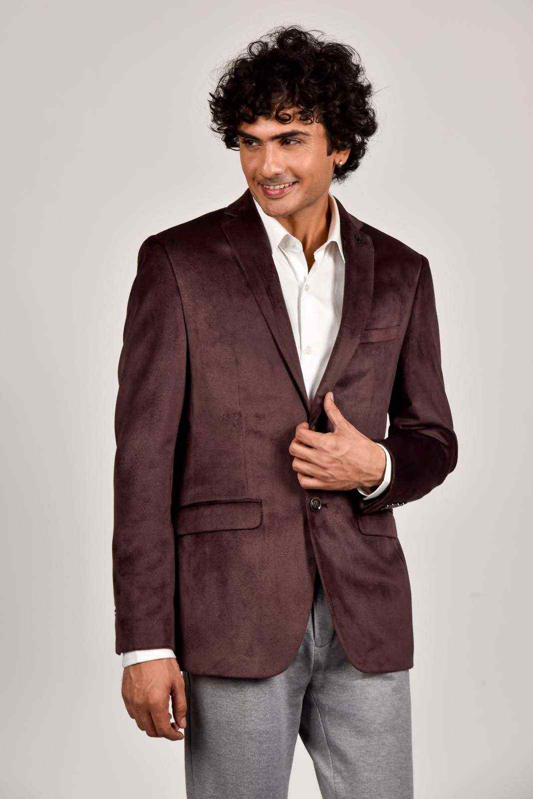 Brown Velvet Blazer house-of-united