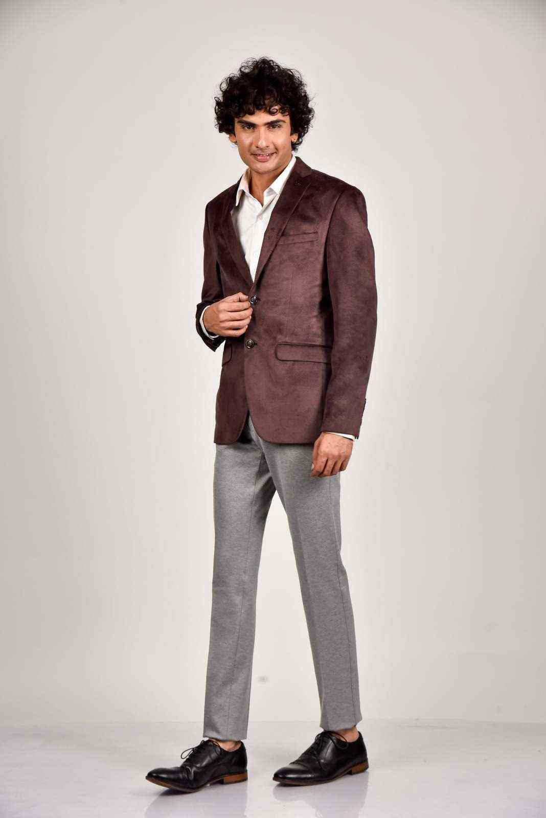 Brown Velvet Blazer house-of-united