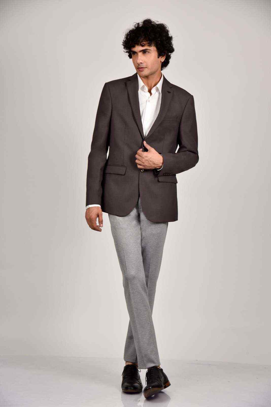 Brown Woven Blazer house-of-united