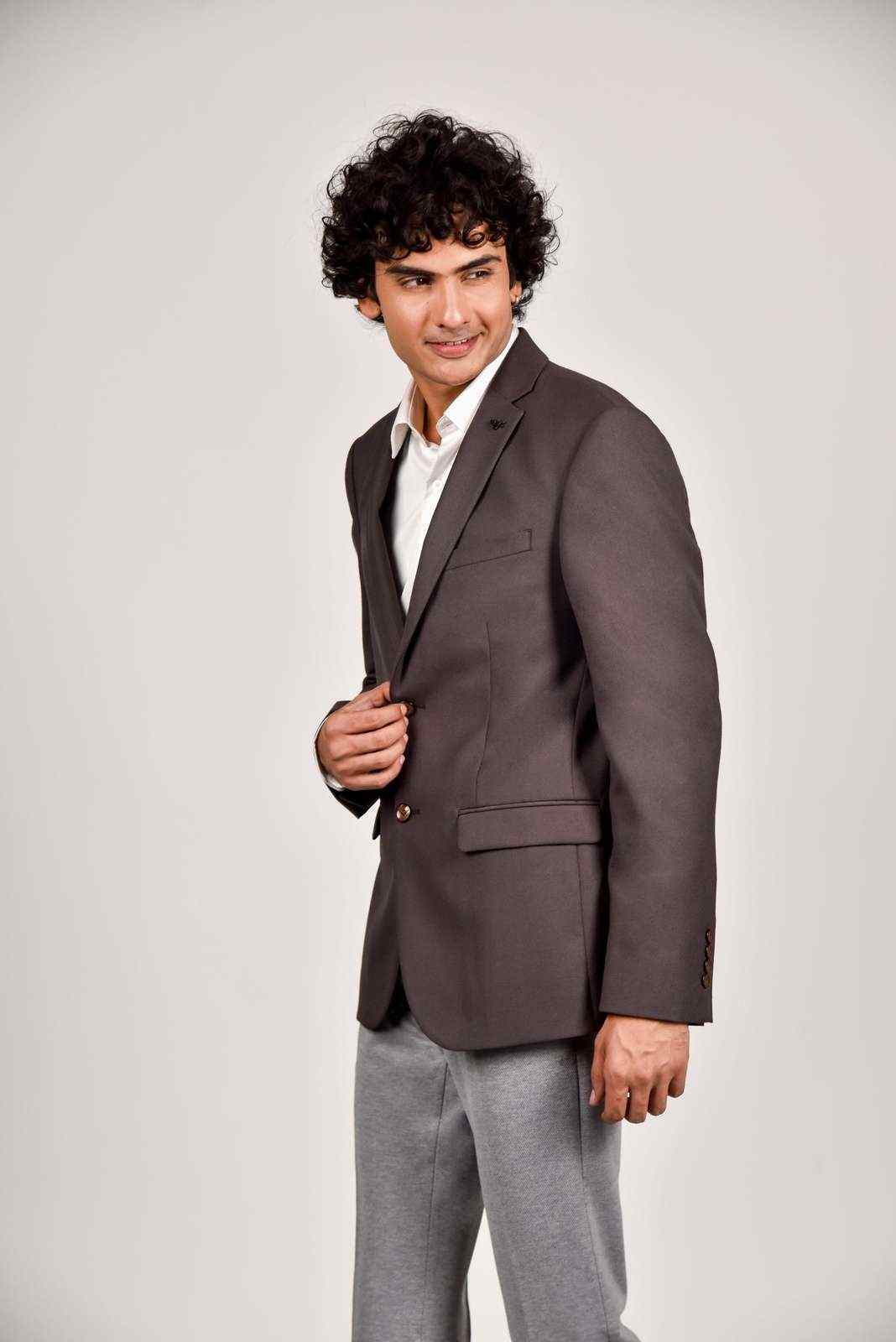 Brown Woven Blazer house-of-united