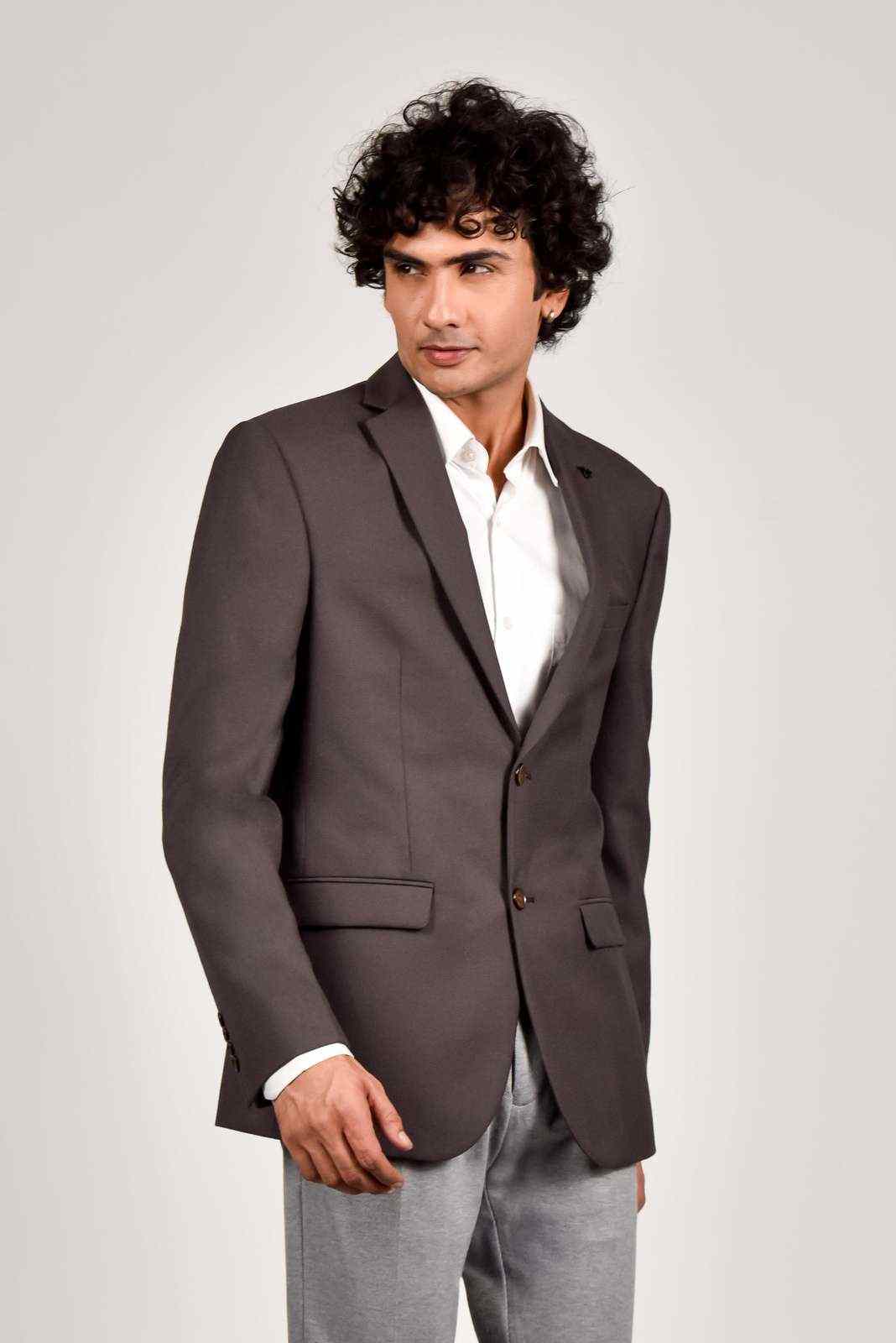 Brown Woven Blazer house-of-united