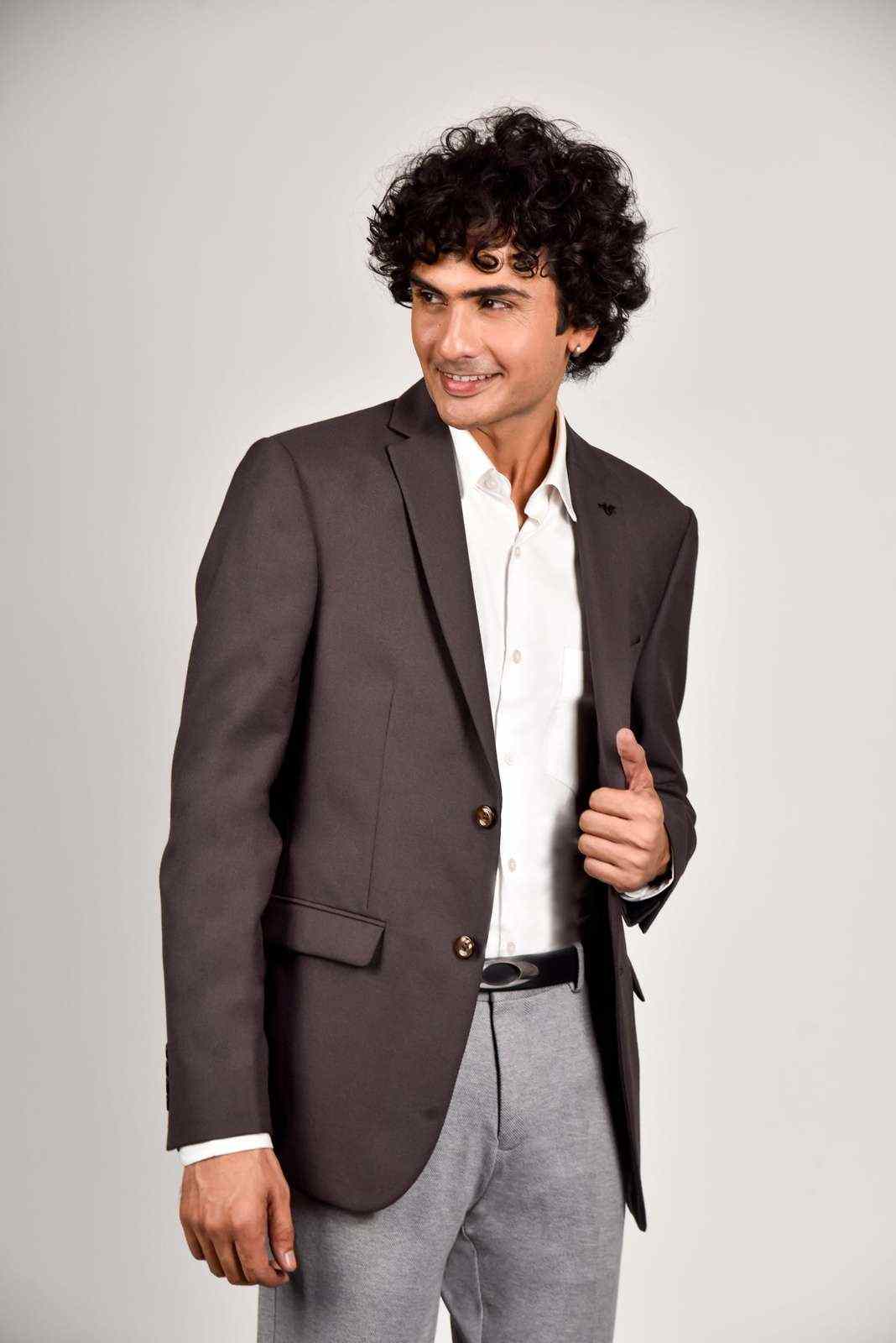 Brown Woven Blazer house-of-united