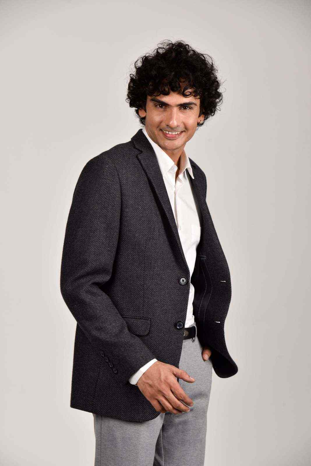 Charcoal Tweed Woven Blazer house-of-united