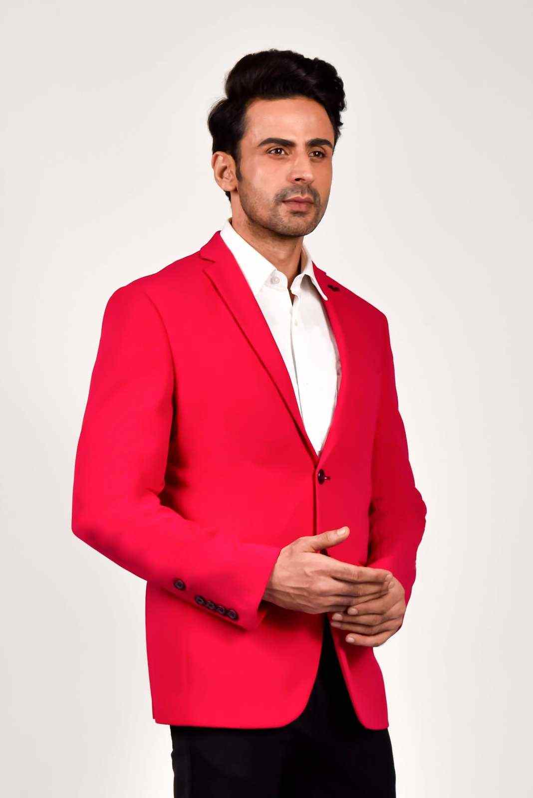 Fuchsia Knitted Blazer house-of-united