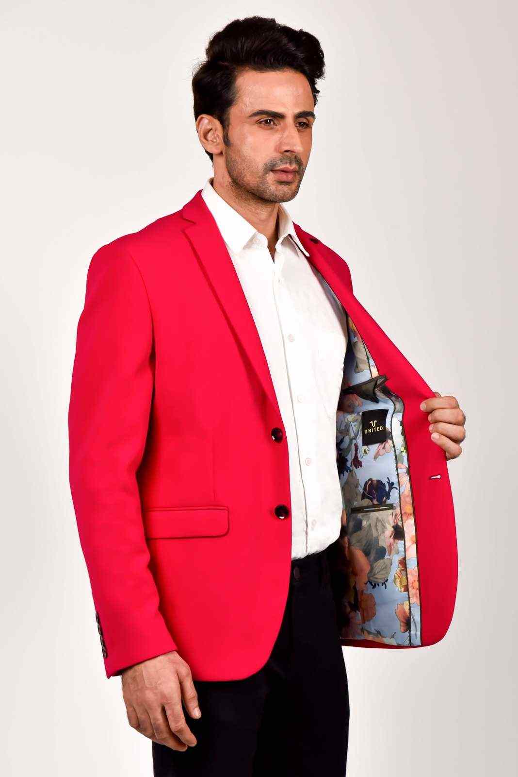Fuchsia Knitted Blazer house-of-united