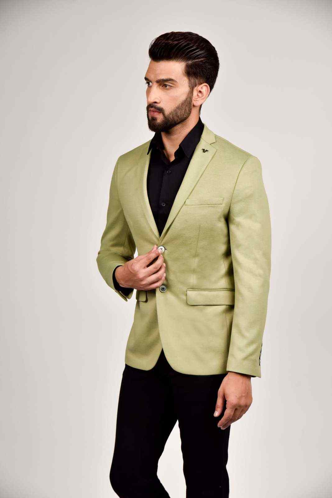 Green Knitted Blazer for Leisure house-of-united