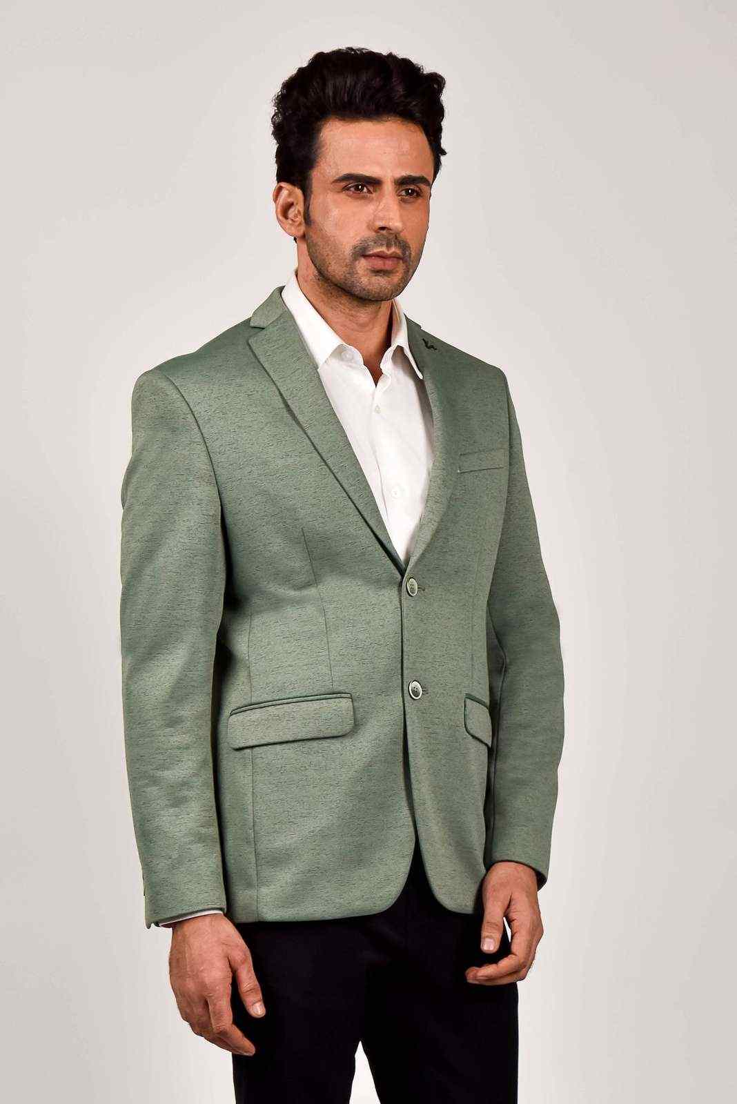 Green Knitted Blazer for Party house-of-united