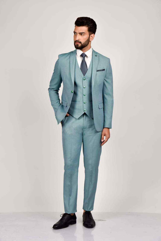 Green Linen 3 Pc Suit house-of-united