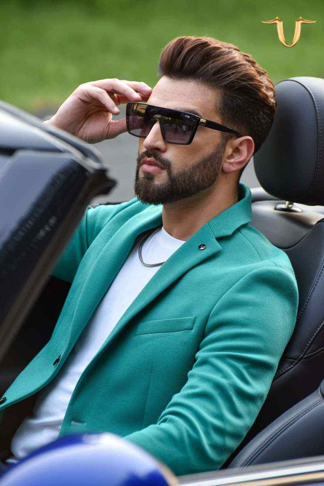 Green Twill Knitted Blazer house-of-united