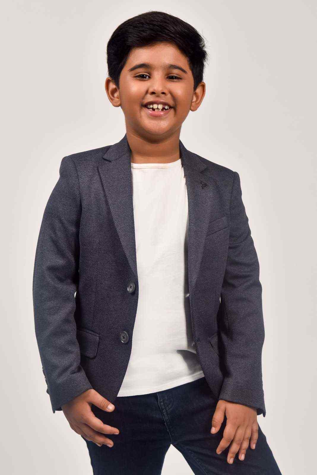 Grey Knitted Leisure Blazer