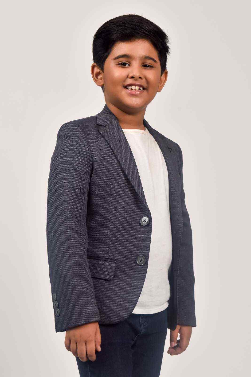 Grey Knitted Leisure Blazer