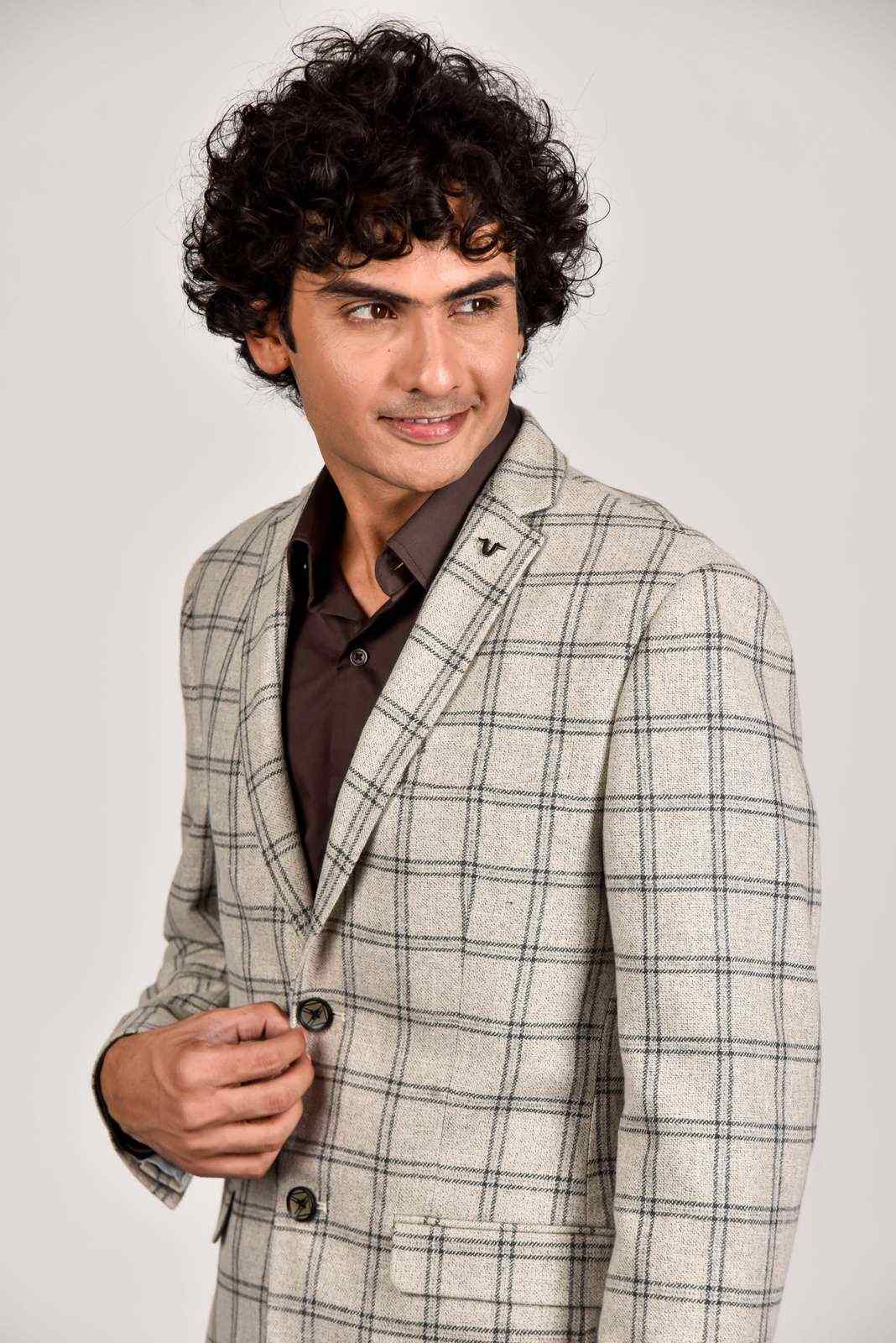 Grey Tweed Woven Blazer house-of-united