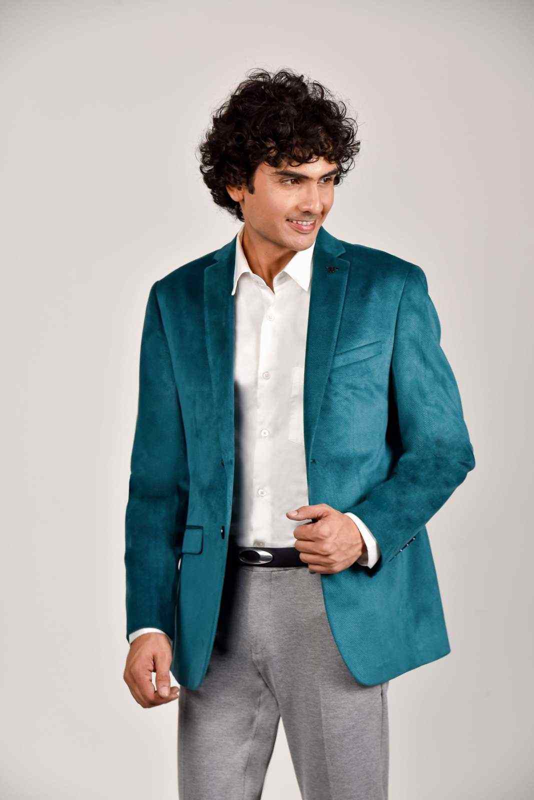 Light Green Velvet Blazer house-of-united