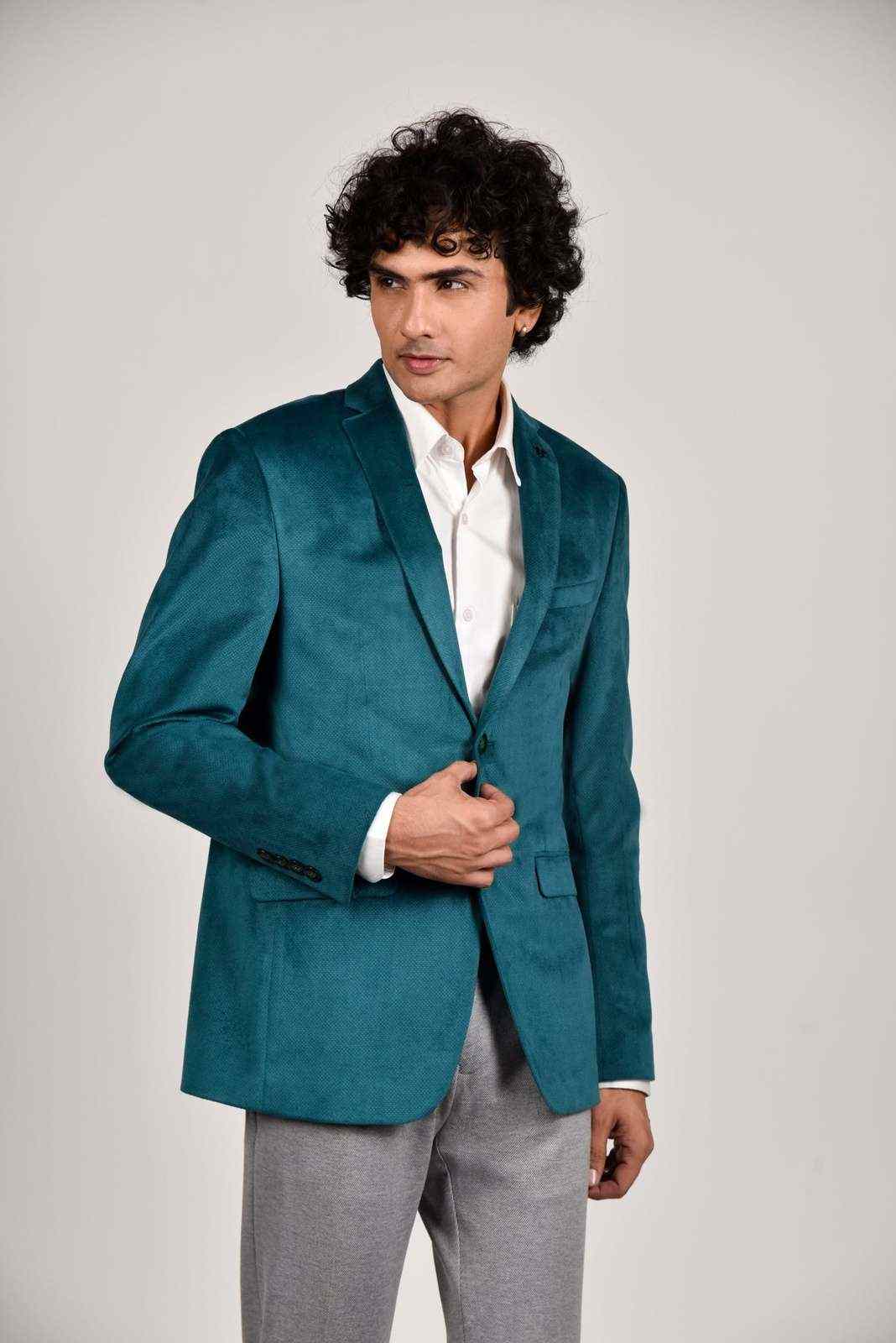 Light Green Velvet Blazer house-of-united