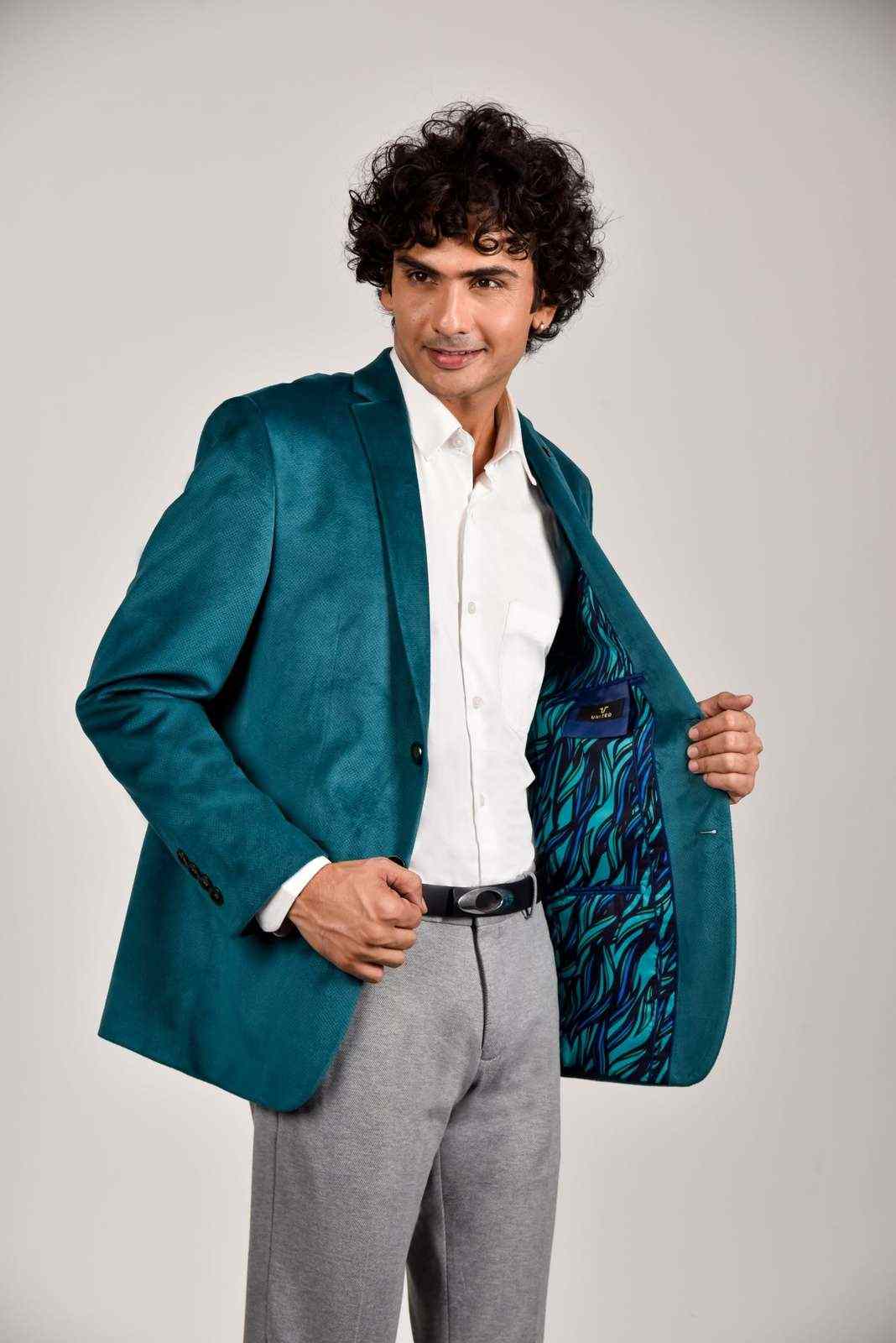 Light Green Velvet Blazer house-of-united