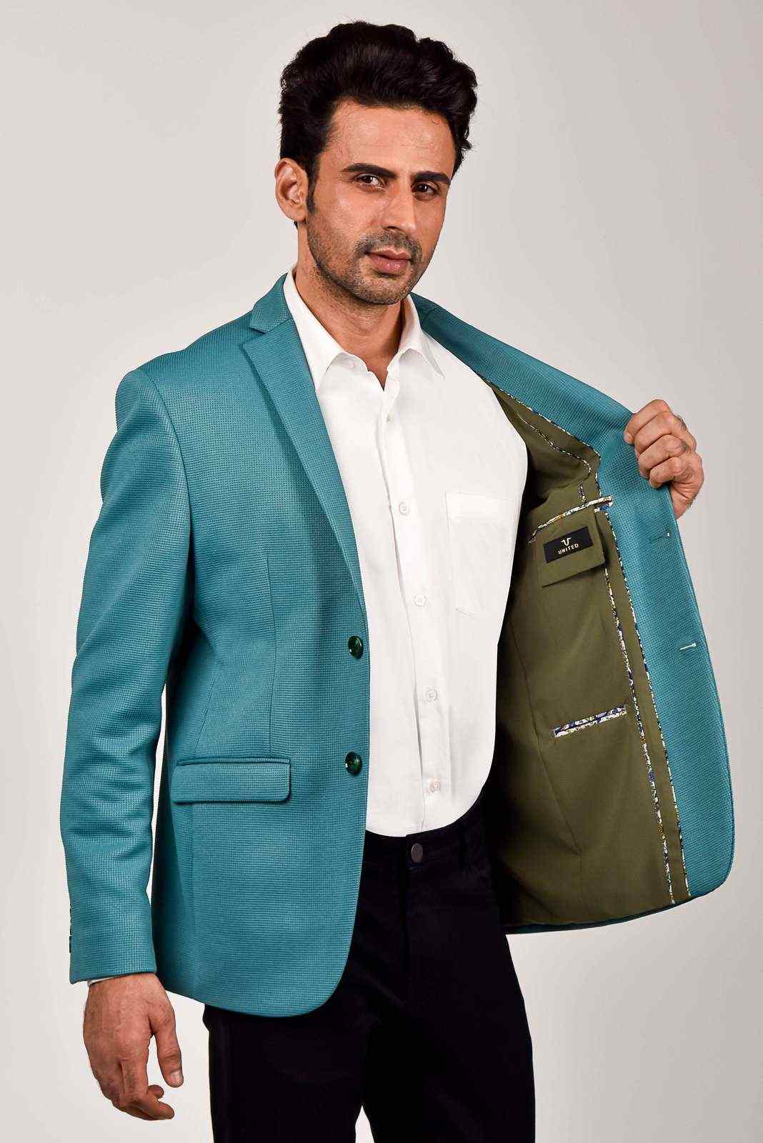Mint Dobby Knitted Blazer house-of-united