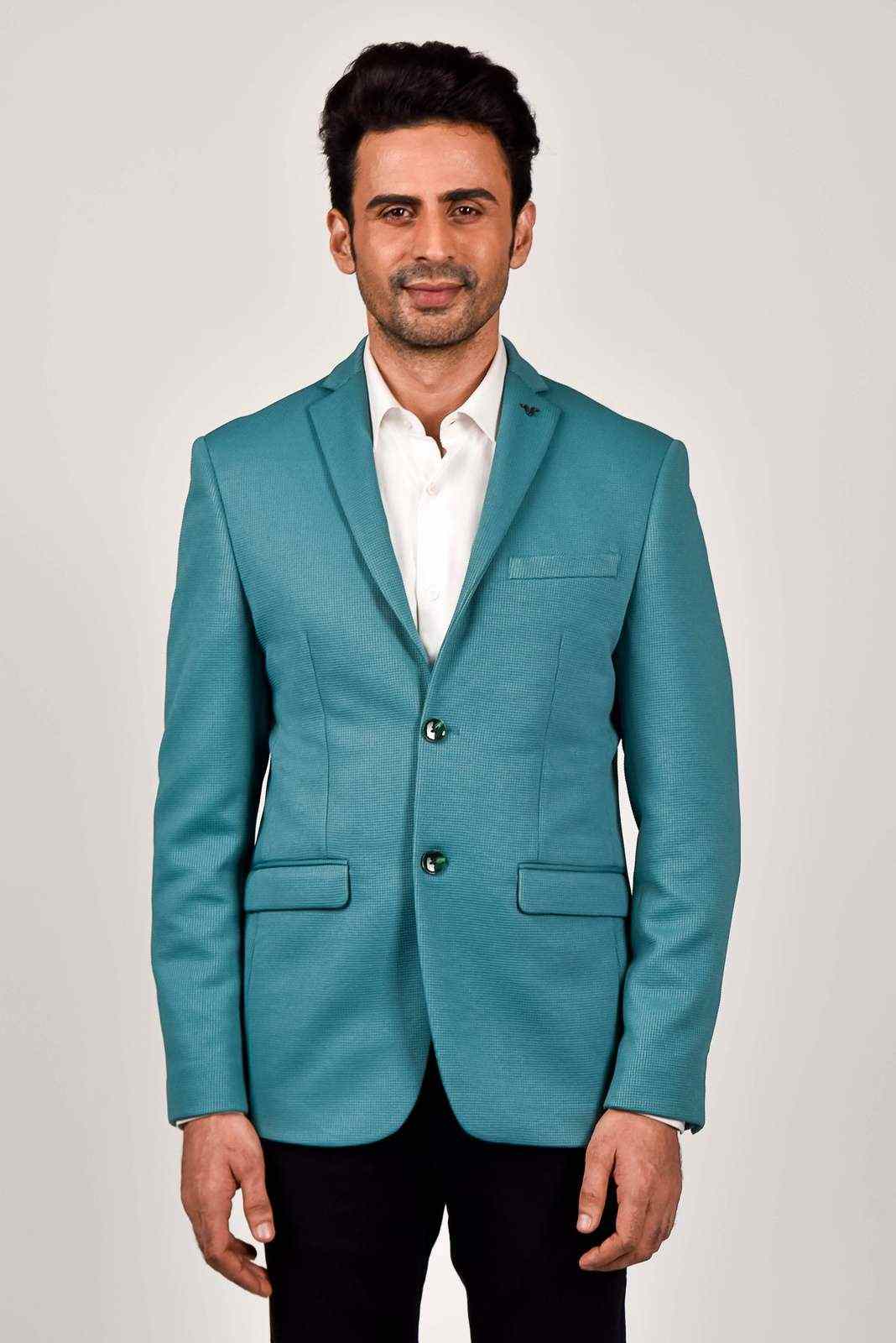 Mint Dobby Knitted Blazer house-of-united