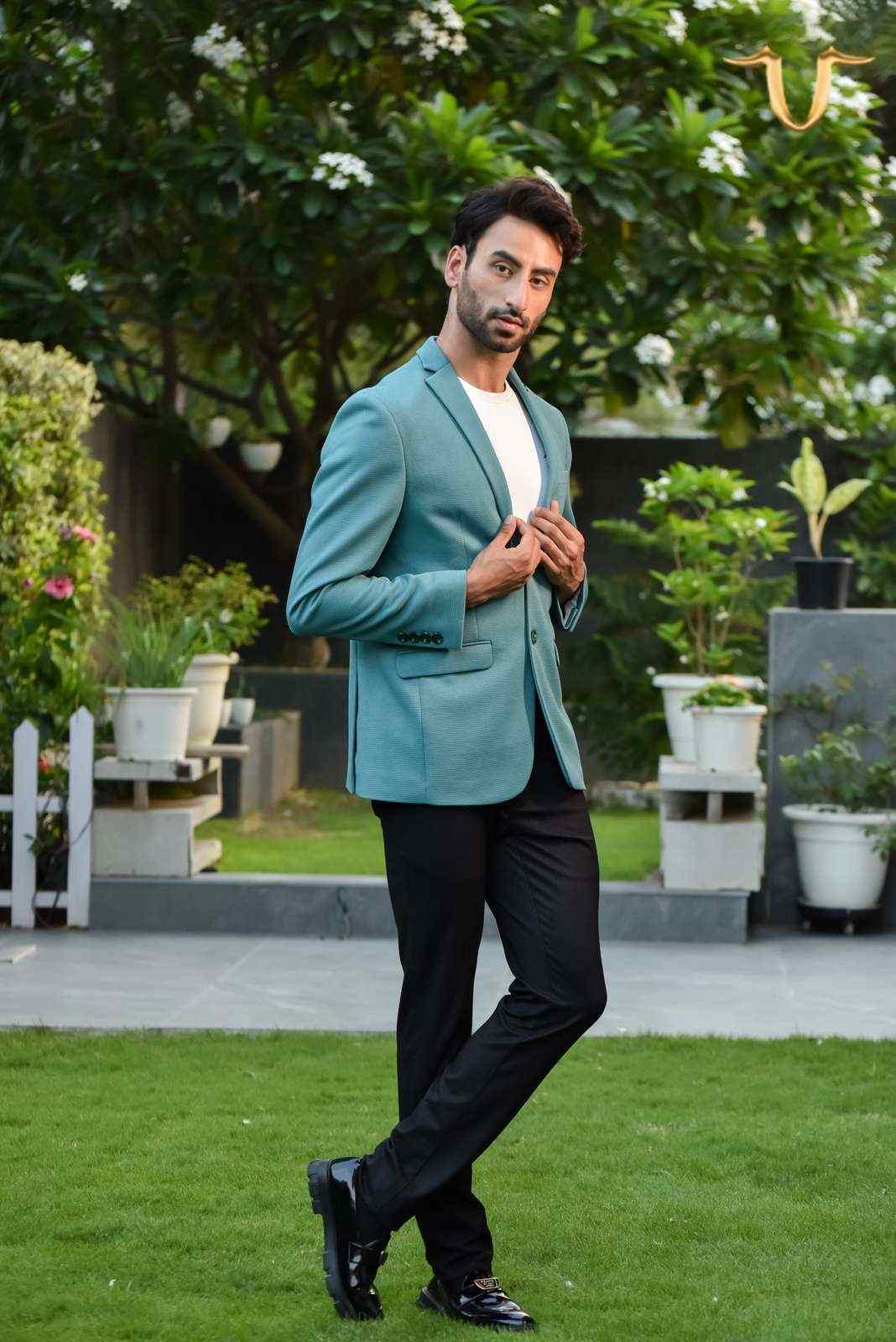 Mint Stretch Knitted Blazer for Leisure house-of-united