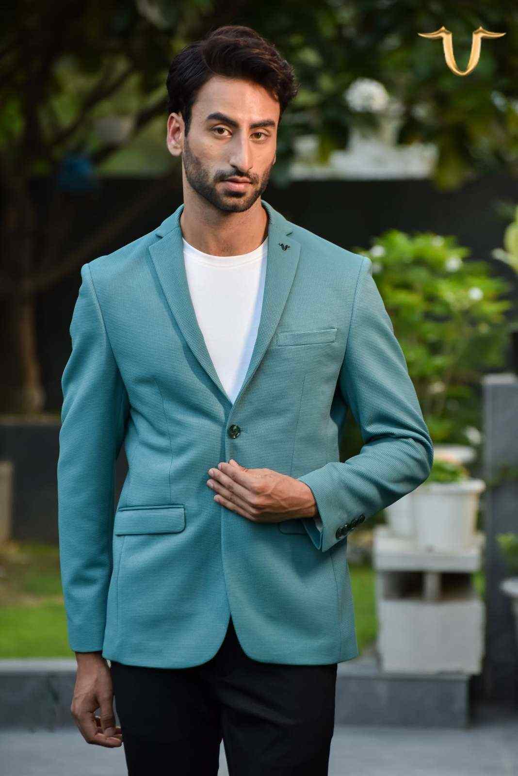 Mint Stretch Knitted Blazer for Leisure house-of-united
