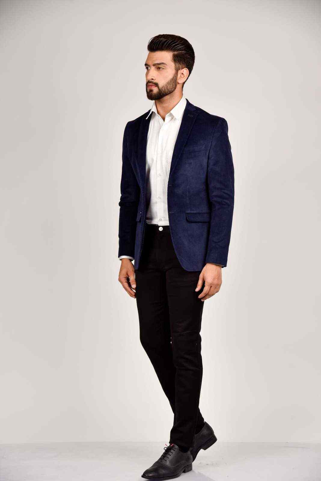 Navy Cord Blazer house-of-united