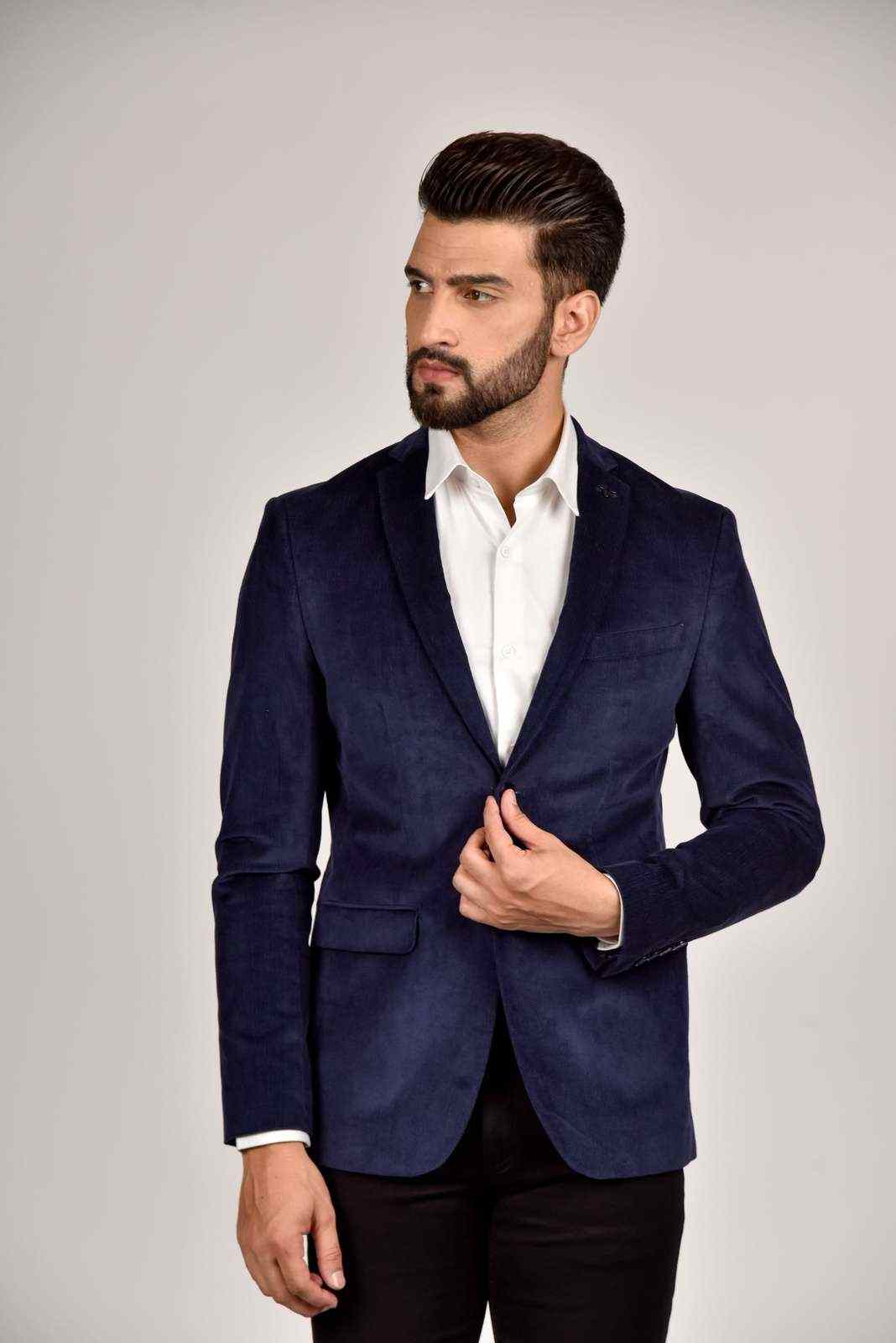 Navy Cord Blazer house-of-united