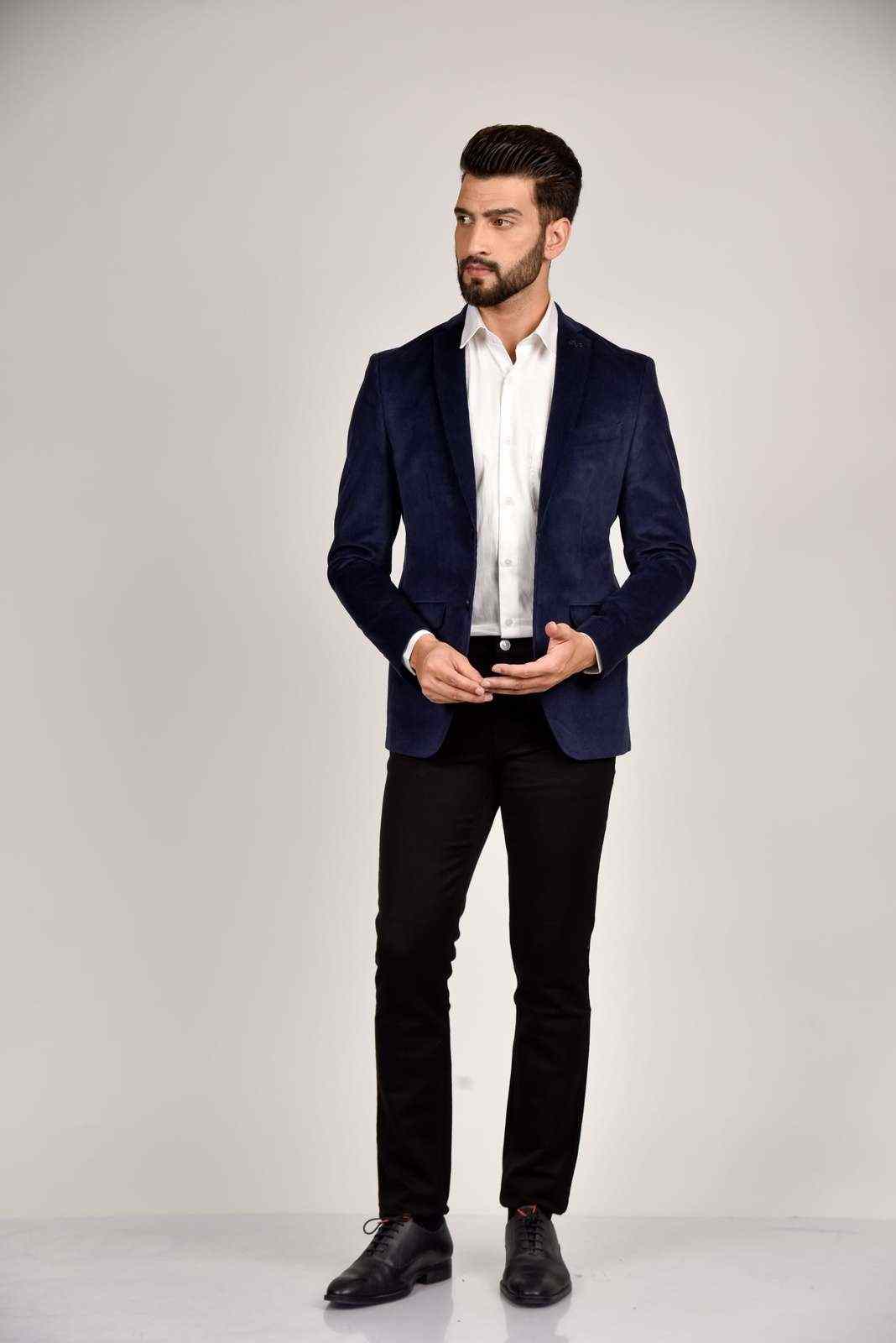 Navy Cord Blazer house-of-united