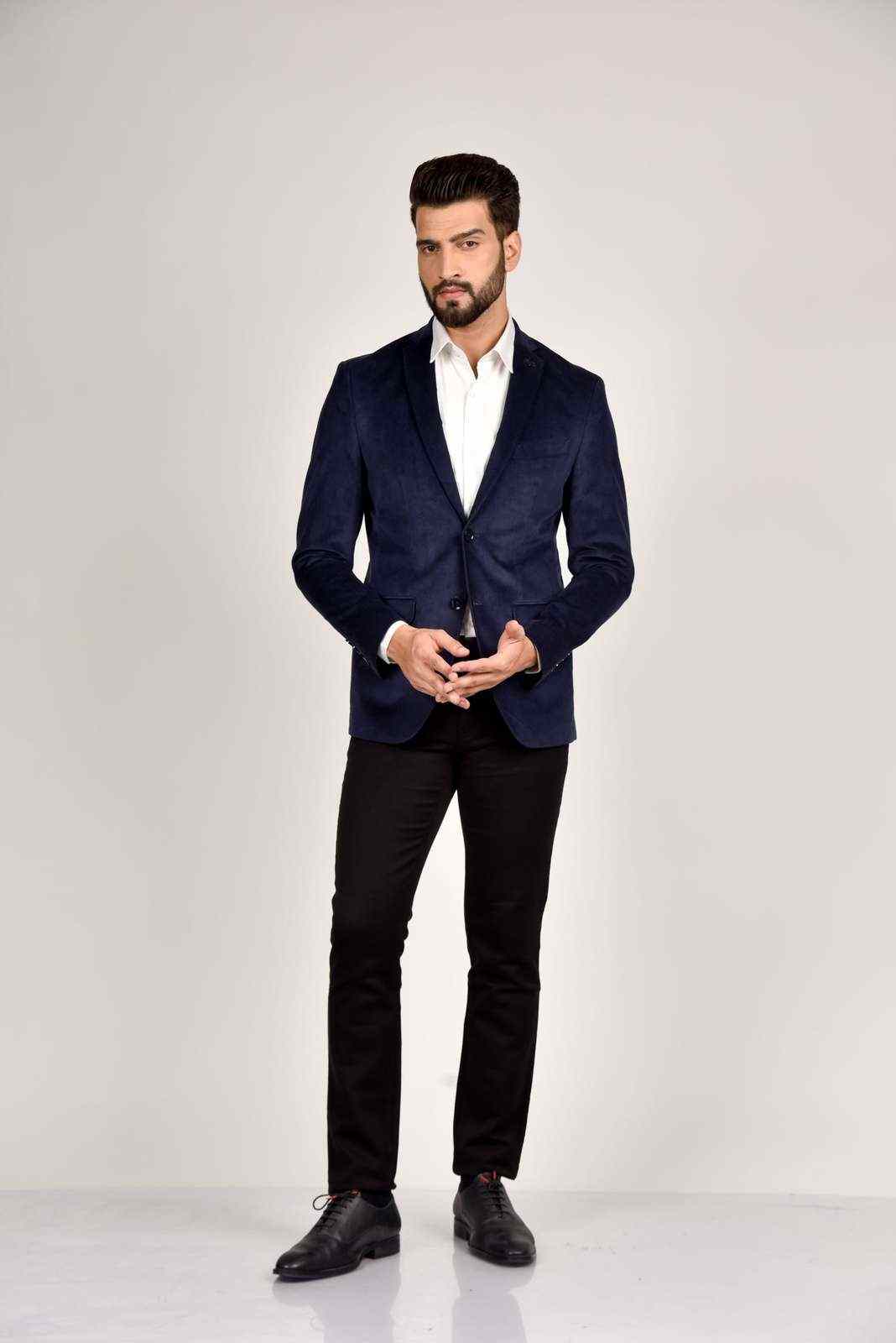 Navy Cord Blazer house-of-united