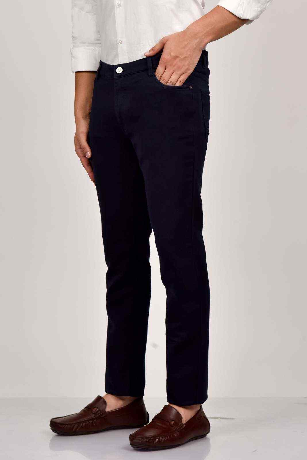Navy Knitted Trouser with Stretch house-of-united