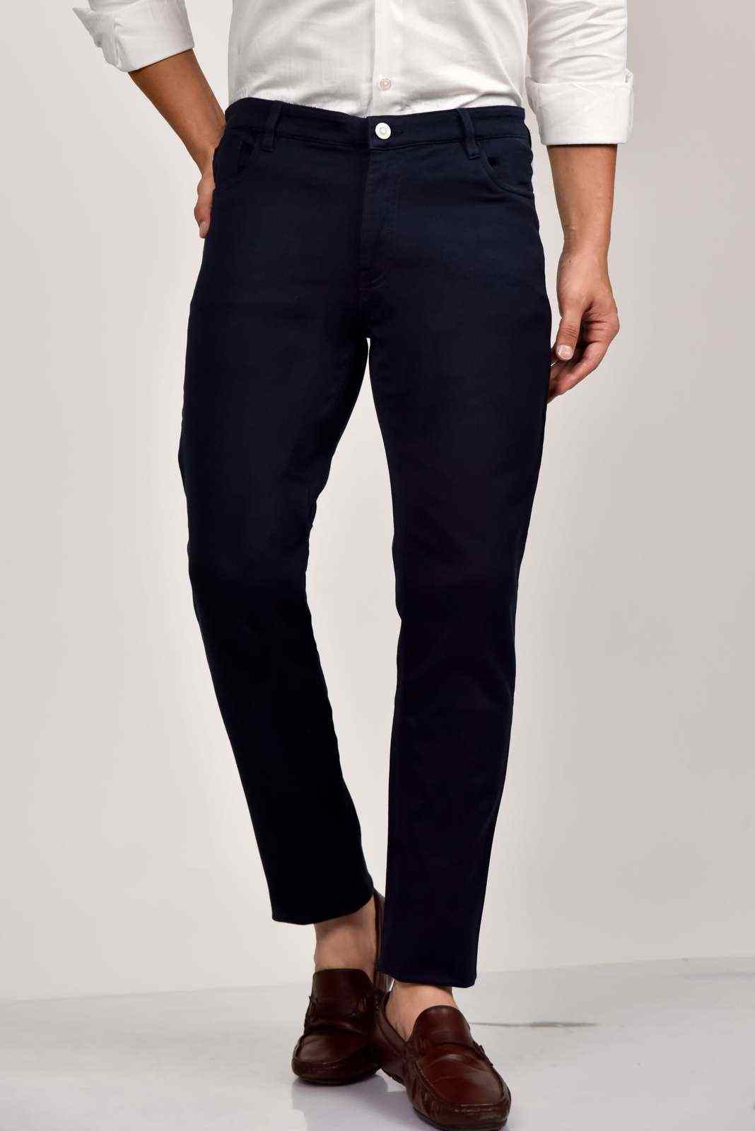 Navy Knitted Trouser with Stretch house-of-united