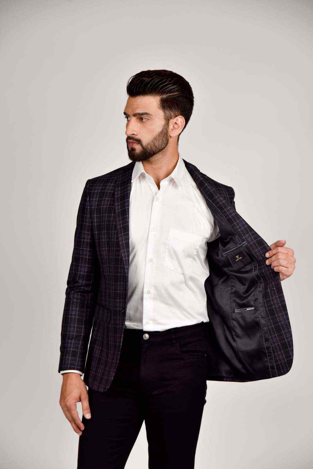 Navy Tweed Blazer house-of-united