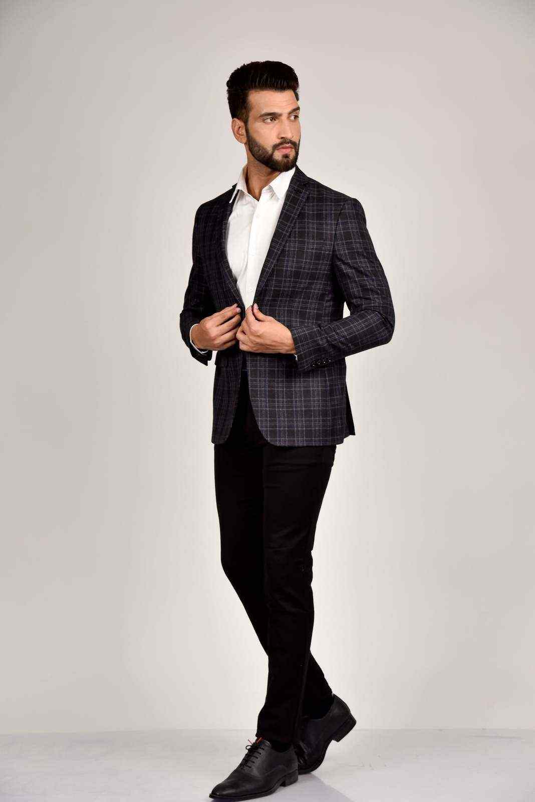 Navy Tweed Blazer house-of-united