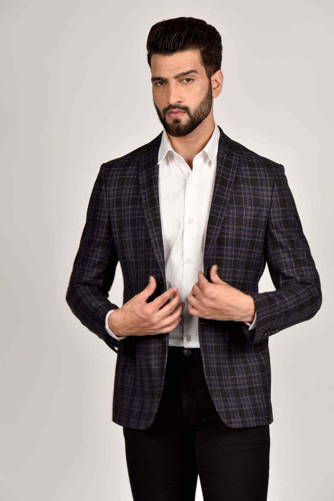 Navy Tweed Blazer house-of-united