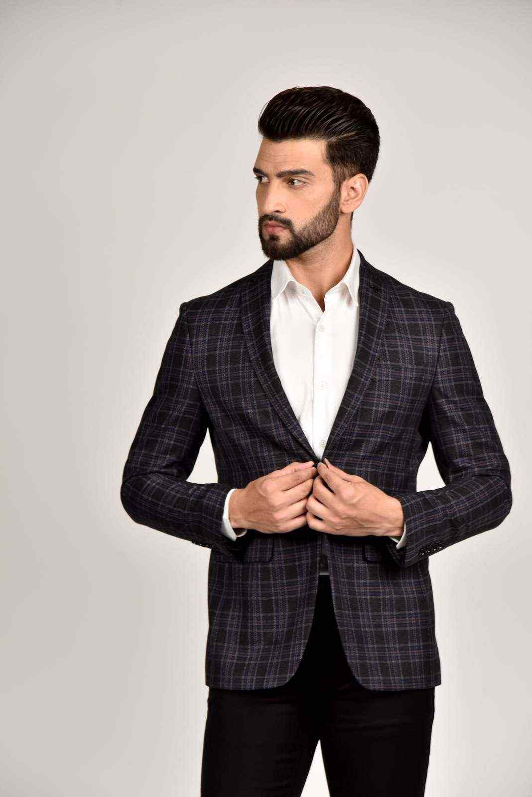 Navy Tweed Blazer house-of-united