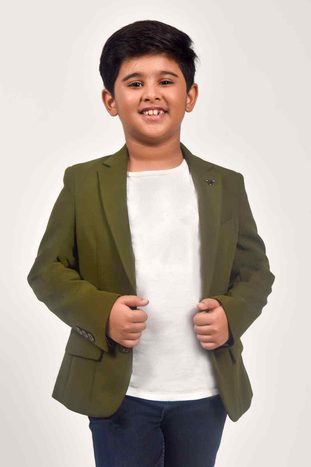Olive Knitted Blazer For Birthdays