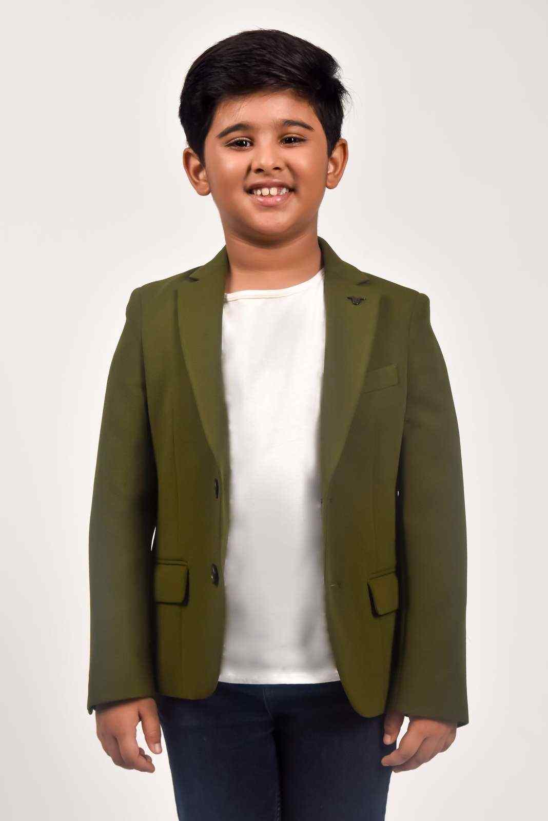 Olive Knitted Blazer For Birthdays