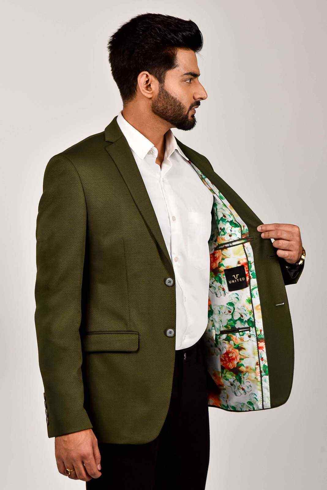 Olive Knitted Blazer for all Occasions house-of-united